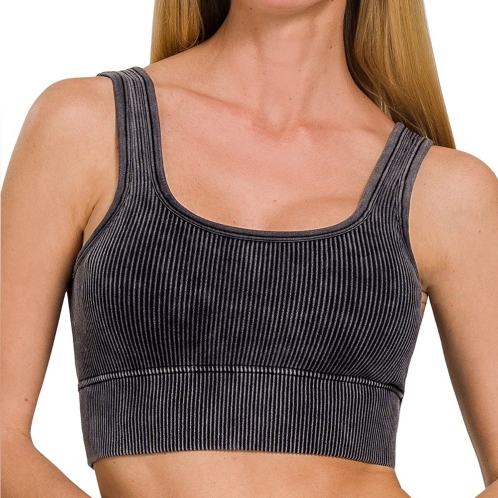 “ Aurora Bralette ” Cropped Ribbed Tank | Various Colors - Picture 10 of 10